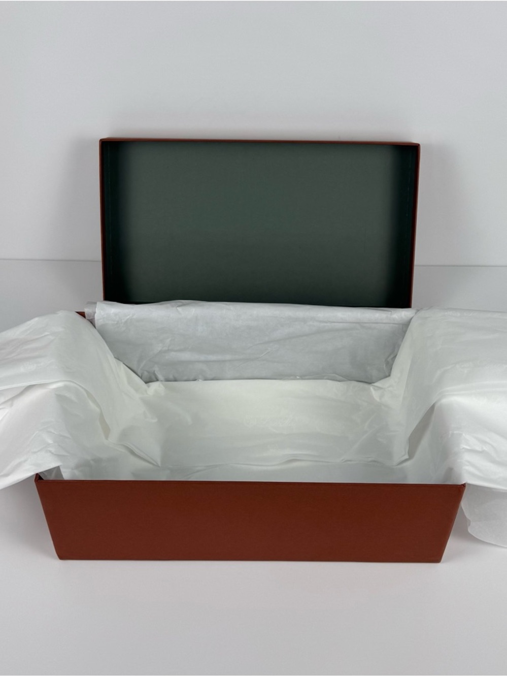 Loro Piana Luxury Shoe empty Box Brown with wrapping paper 13'x8'x5' - Picture 6 of 9